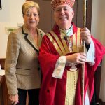 Bishop Mark O'Connell with Nolan Award recipient Attorney Maura Doyle